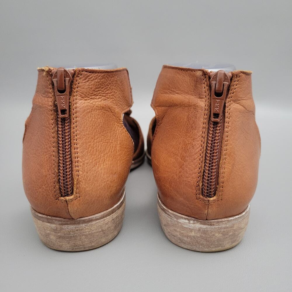 Free People Tan Leather Braided Cutout Sandals - Picture 8 of 12